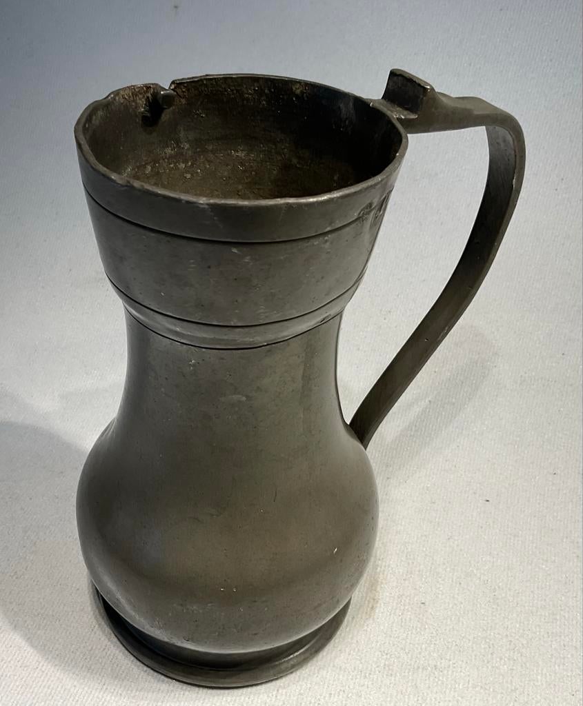 Tinnen maatkannetje Rotterdam, Meester A V D, 1725-1793, Antiek en Kunst, Antiek | Tin, Ophalen