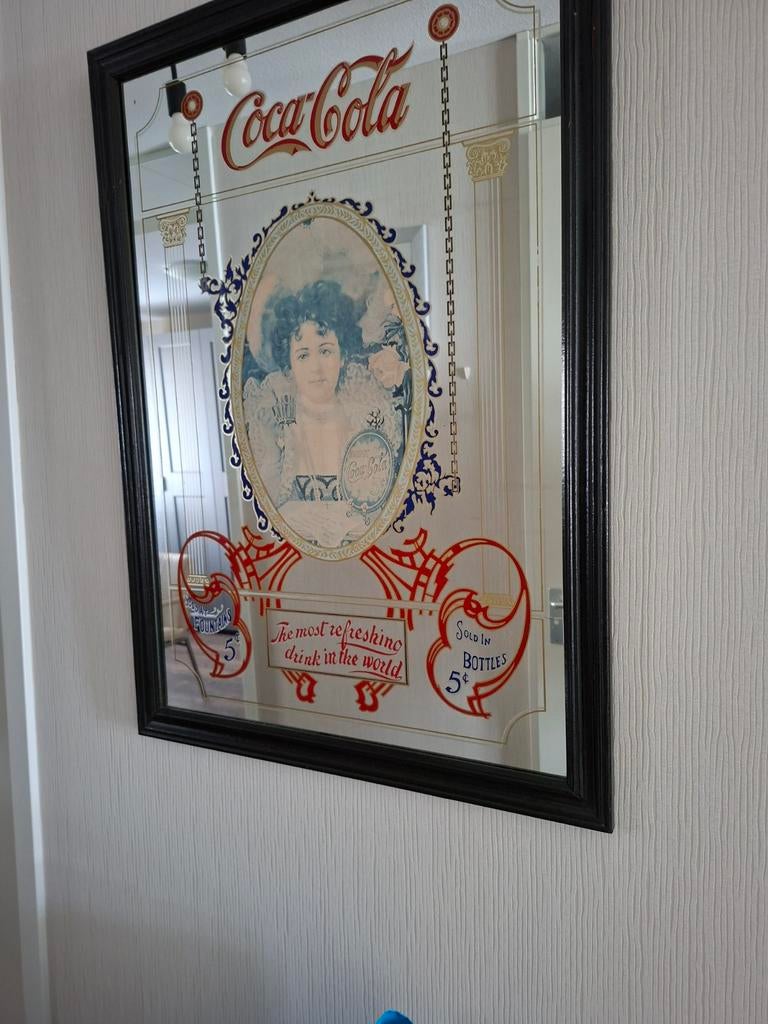 Vintage Coca-Cola spiegel, Ophalen of Verzenden, Rechthoekig