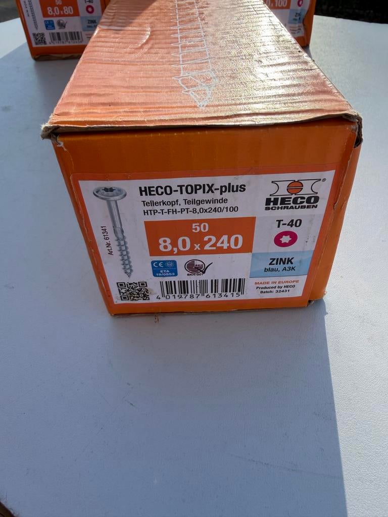 HECO-TOPIX-plus schroeven schotelkop 8x240 mm, Ophalen of Verzenden, Nieuw, 100 tot 250 mm, Schroeven