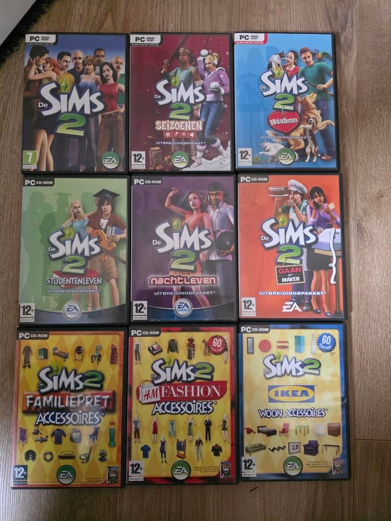 Pc game De Sims 2 + 8x uitbreidingspakketen, 1 speler, Ophalen of Verzenden, Zo goed als nieuw, Vanaf 12 jaar