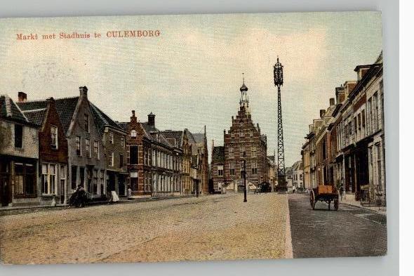 Culemborg Markt met Stadhuis st 1912, Verzenden, Voor 1920, Gelopen, Gelderland