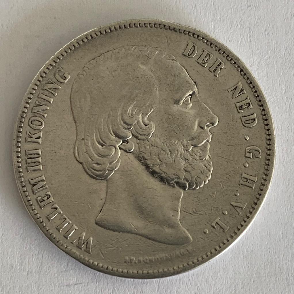 zilveren koning Willem III munt 1859, Koning Willem III, Zilver, Ophalen of Verzenden, Losse munt