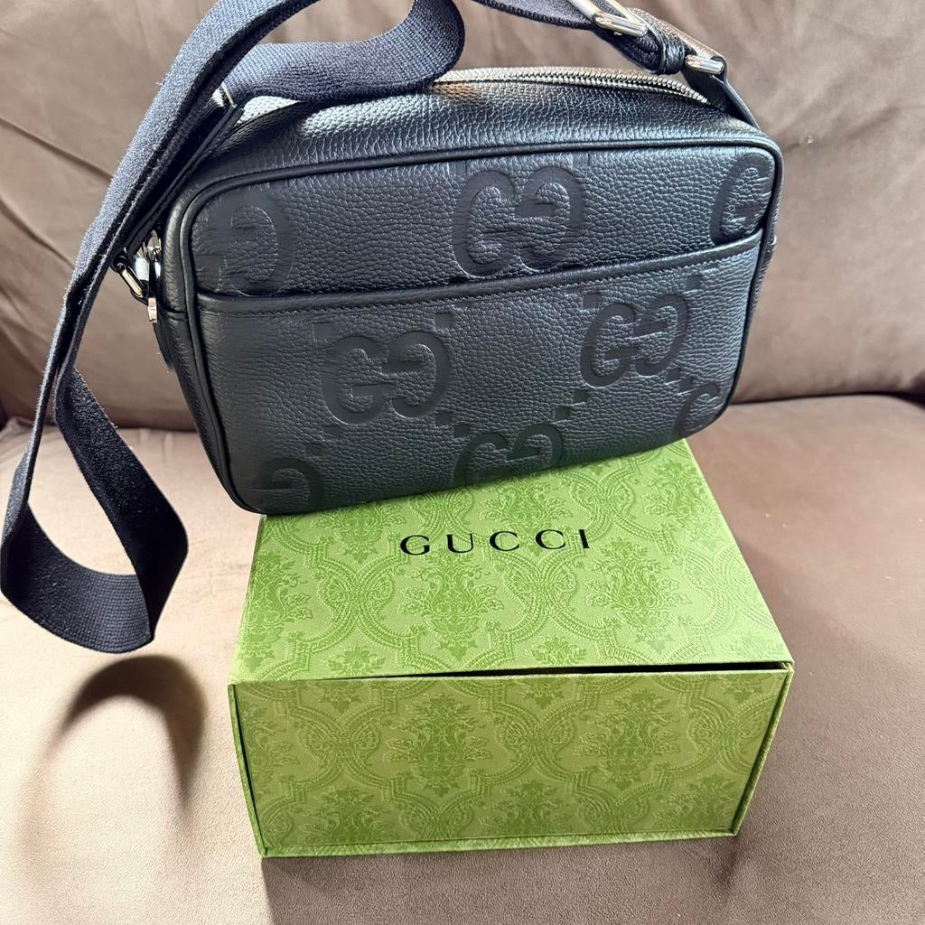 Gucci GG jumbo Bag, Sieraden, Tassen en Uiterlijk, Tassen | Schoudertassen, Ophalen of Verzenden, Zo goed als nieuw, Zwart, Leer