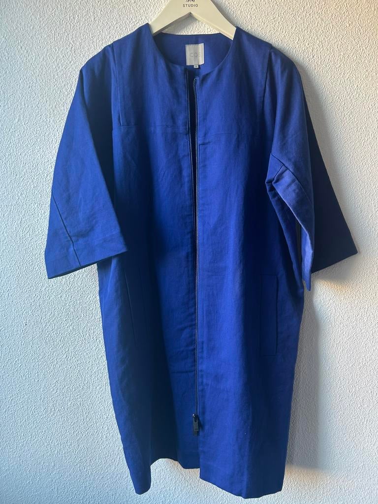 Jurk:jas van Cos, Kleding | Dames, Maat 38/40 (M), Blauw, Ophalen of Verzenden, Zo goed als nieuw