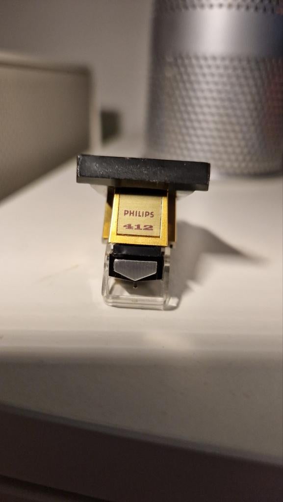 Vintage Philips platenspeler element 412 goud, Ophalen of Verzenden, Gebruikt, Platenspeler-onderdeel, Philips