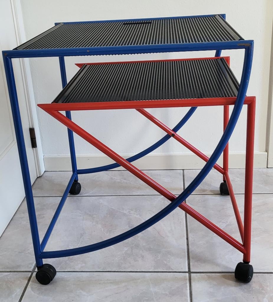 TV- stereo meubel metaal, Ophalen, Zo goed als nieuw, Minder dan 100 cm, Metaal