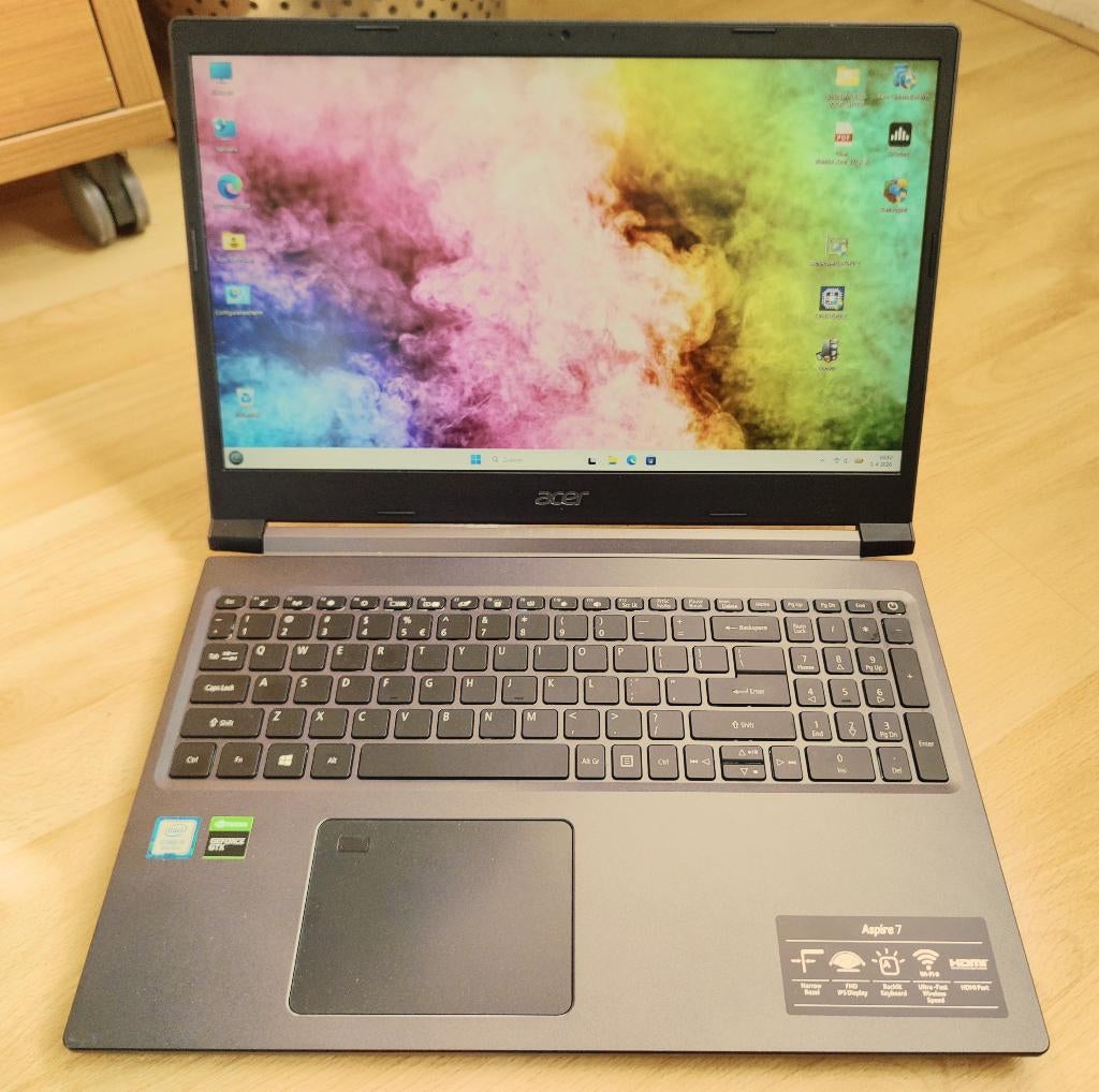 Acer 7 game laptop /GTX1650-4Gb/i5-9300/12GB/512NVMe/wifi6, Computers en Software, Windows Laptops, Met videokaart, Intel core i5-9300H (9th gen)