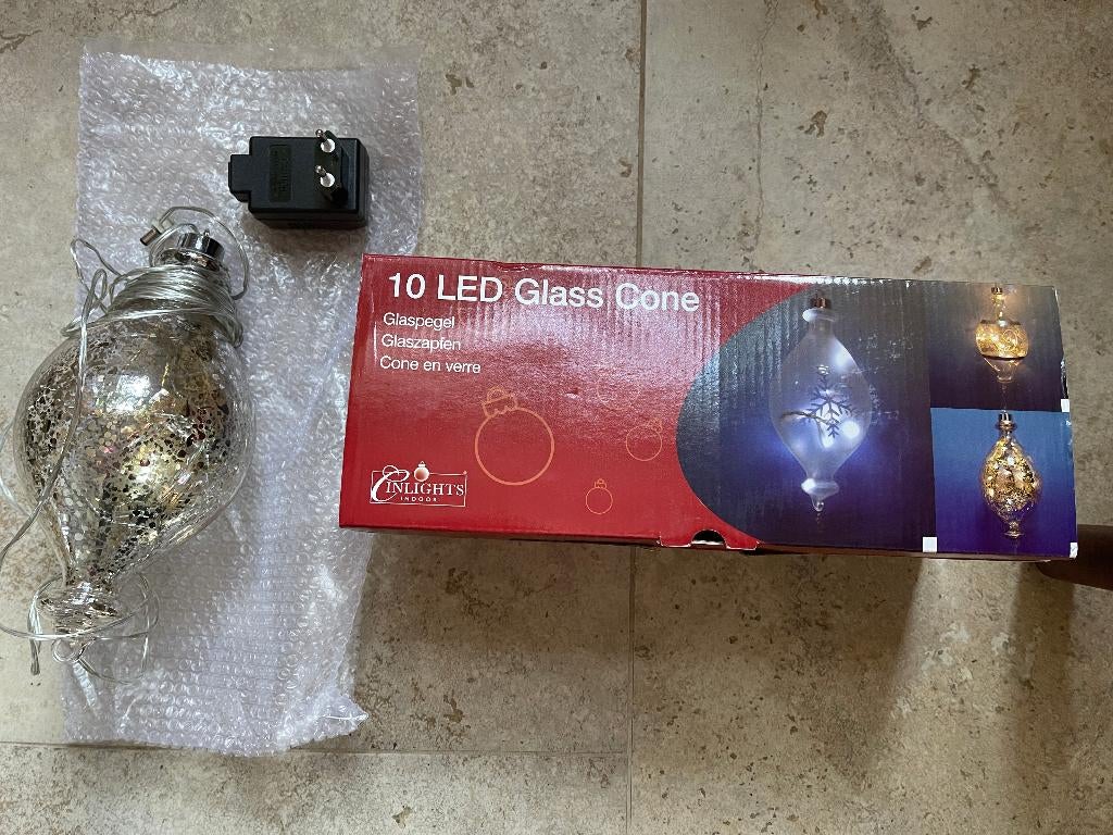 10 LED Glaspegel 'Kerst' Nieuw in Doos, Ophalen of Verzenden, Nieuw