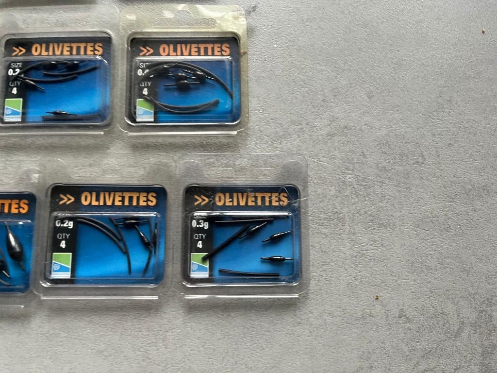 adv 80 / NIEUW mixset 10 blisters oilivette's PRESTON, Watersport en Boten, Ophalen of Verzenden, Nieuw, Dobber of Lood
