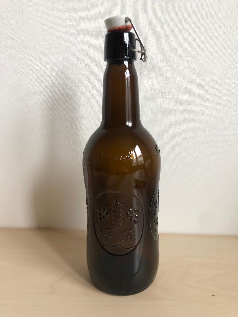 1 bruine fles grolsch 1,5 liter leeg, Verzamelen, Biermerken, Ophalen, Gebruikt, Flesje(s), Grolsch