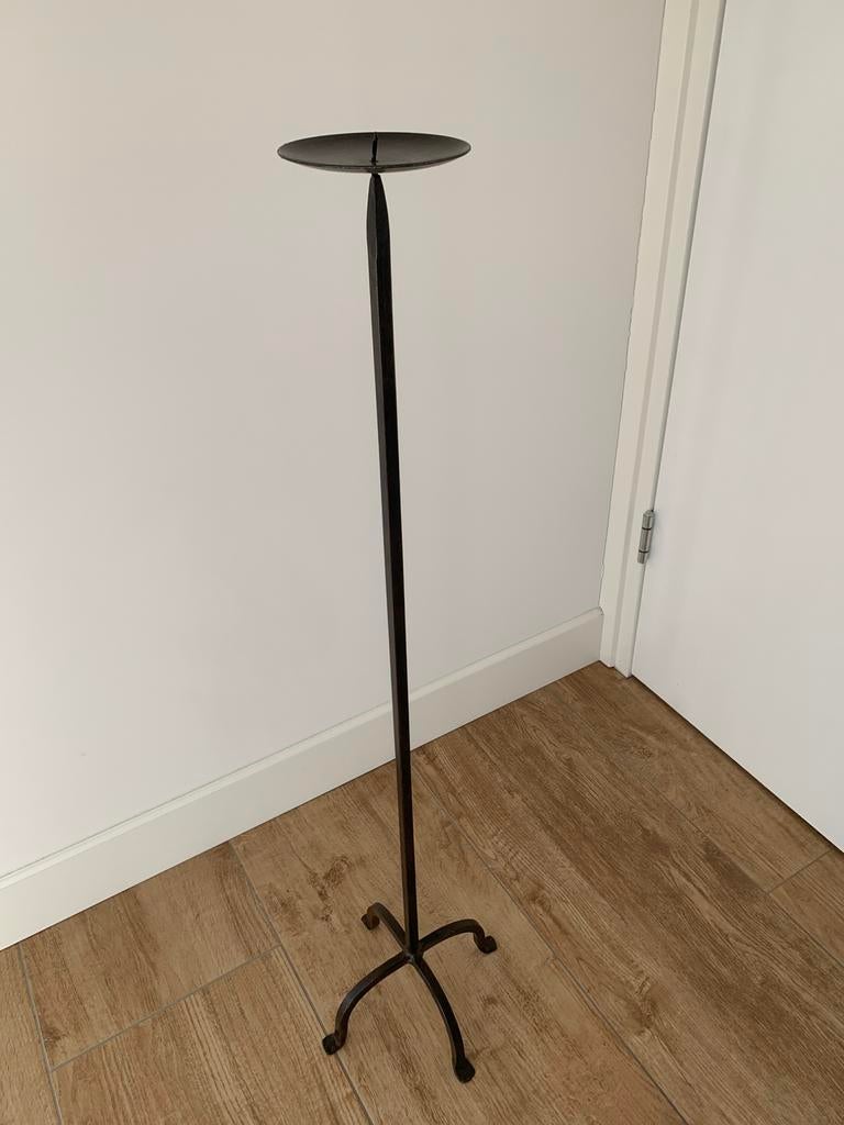 Bruine metalen kandelaar, Huis en Inrichting, Woonaccessoires | Kandelaars en Kaarsen, Ophalen, Bruin, Zo goed als nieuw, Metaal