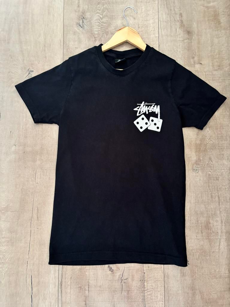 Stussy dobbelstenen T-shirt - Maat S, Ophalen of Verzenden, Zo goed als nieuw, Maat 46 (S) of kleiner, Zwart