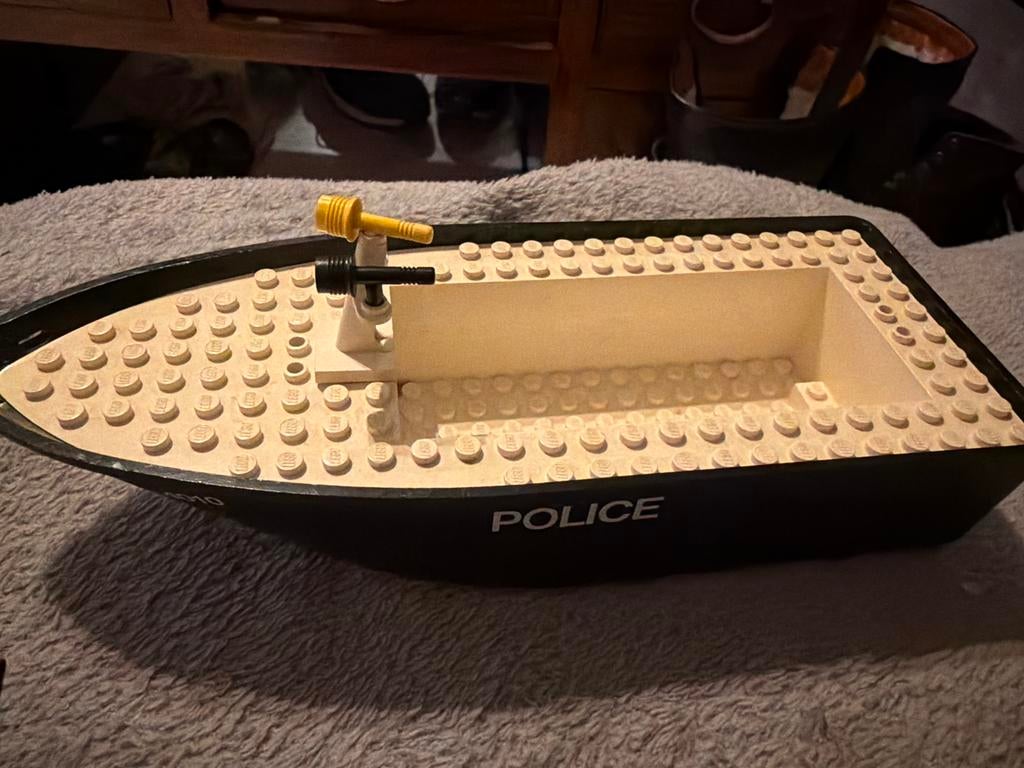 Vintage Lego Politieboot 4010, Ophalen of Verzenden, Gebruikt, Complete set, Lego
