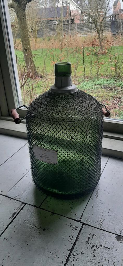 Grote groene antieke fles 50 cm hoog, Ophalen