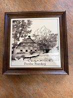 Drentse boerderij tegel in houten lijst, Ophalen