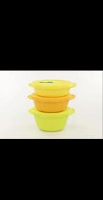 Tupperware Crystalwave Magnetronschalen Set - S & M, Ophalen of Verzenden, Nieuw, Geel, Schaal