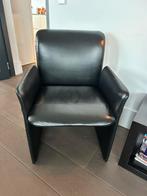 10 Saporiti eetkamerstoelen met armleuningen, Ophalen, Gebruikt, Zwart, Leer