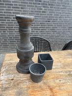 Stenen Kandelaar met bijpassende stenen bakjes, Ophalen, Overige materialen, Gebruikt, 50 tot 75 cm