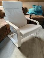 Ikea witte Poang fauteuil met lichtgrijs kussen, Huis en Inrichting, Fauteuils, Ophalen, Gebruikt, 50 tot 75 cm