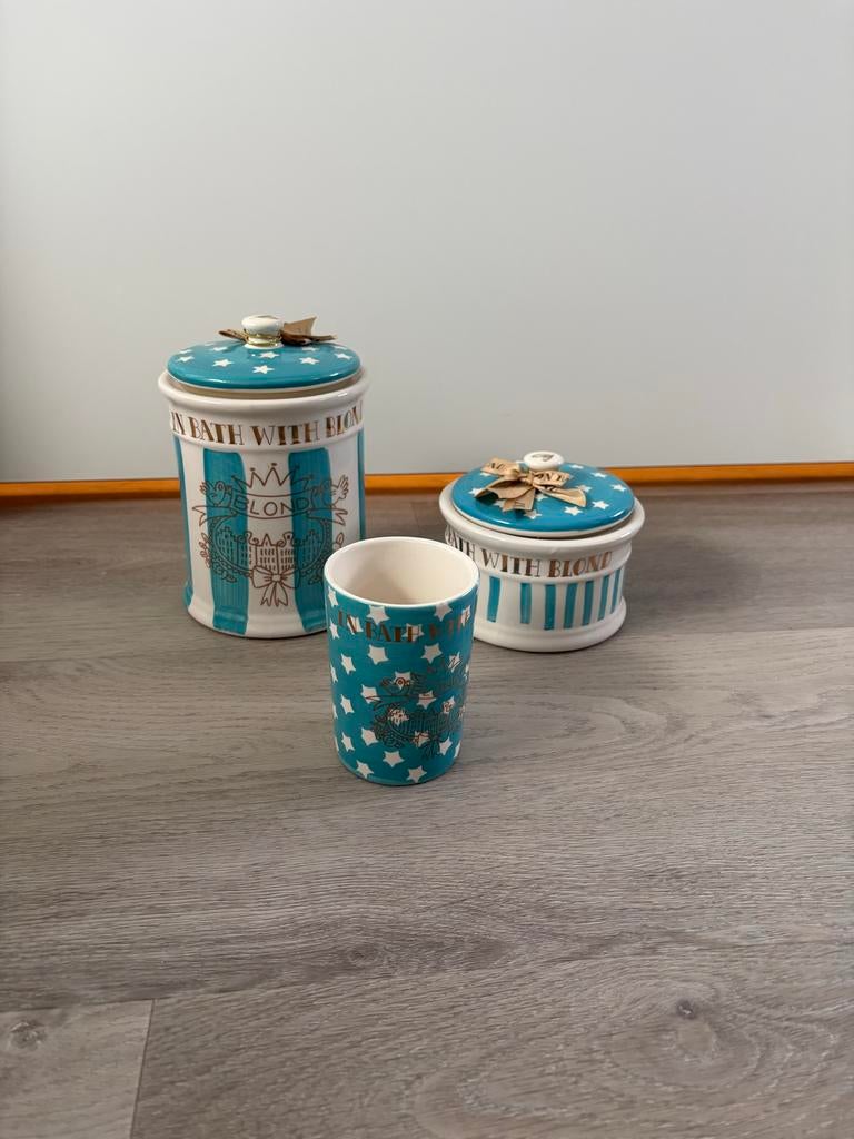 Blond Amsterdam In Bath With Blond voorraadpotten en beker, Ophalen, Blond Amsterdam, Keramiek, Overige typen