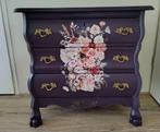 Charmant donkerpaars Buikkastje met Bloemen, Huis en Inrichting, Kasten | Ladekasten, Ophalen, Gebruikt, Vintage, 50 tot 100 cm