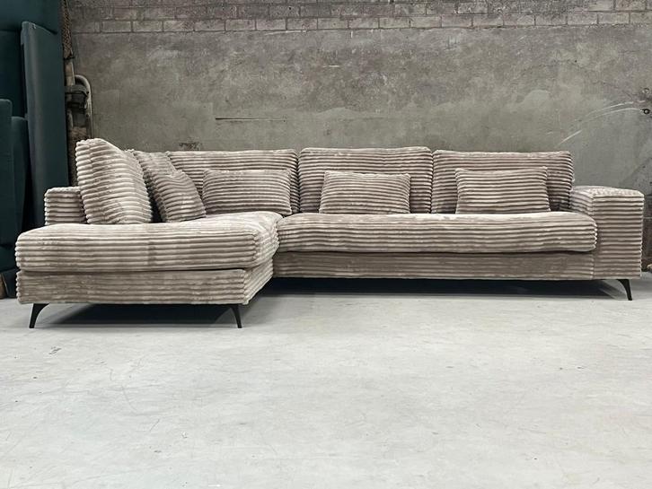 !!ACTIE!! Nieuw uit doos Hoekbank Brede Ribstof OPRUIMING, Huis en Inrichting, Banken | Bankstellen, Nieuw