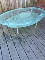 Glazen salontafel, Huis en Inrichting, Tafels | Salontafels, 100 tot 150 cm, Zo goed als nieuw, Minder dan 50 cm, Rechthoekig
