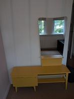 Brocante kaptafel met krukje, Ophalen, Gebruikt, Hout, 100 tot 150 cm