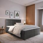 OP=OP Opberg Boxspring Levi 140 x 210 Antraciet, 210 cm, Zwart, Nieuw, Tweepersoons