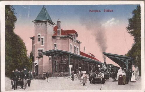 Kampen. Station. Ca. 1919. Uitg. Schaefer, Verzamelen, Ansichtkaarten | Nederland, Gelopen, Overijssel, Voor 1920, Ophalen of Verzenden
