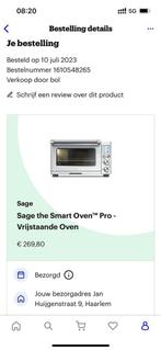 The Sage Smart oven, Ophalen, Minder dan 45 cm, Hete lucht, Zo goed als nieuw