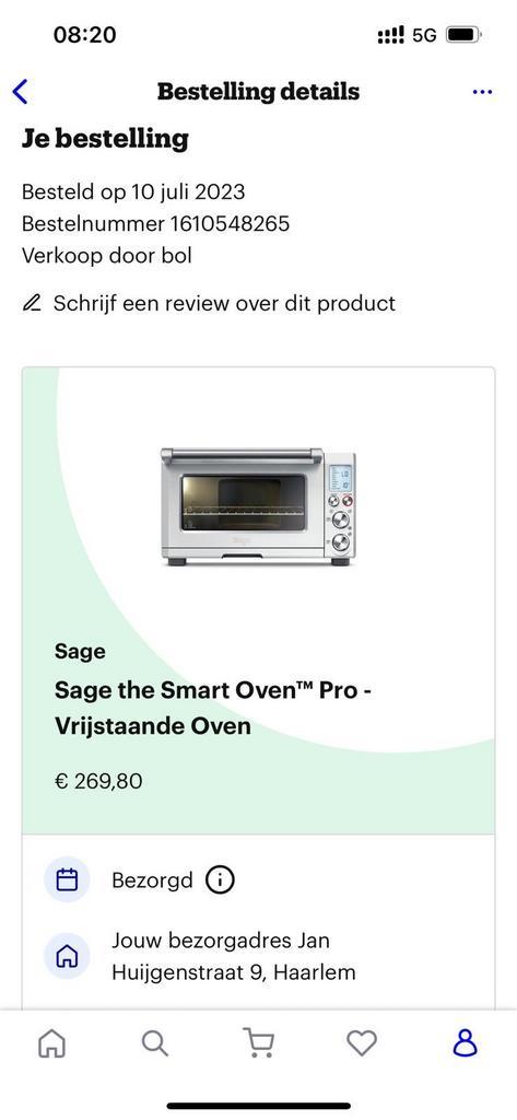 The Sage Smart oven, Witgoed en Apparatuur, Ovens, Zo goed als nieuw, Vrijstaand, Oven met grill, Minder dan 45 cm, 45 tot 60 cm