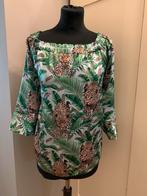 Jane Lushka off-shoulder top | panterprint & groene bladeren, Verzenden, Maat 42/44 (L), Zo goed als nieuw, Jane Lushka