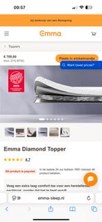 Emma Diamond Topper 180x200cm, Huis en Inrichting, Slaapkamer | Matrassen en Bedbodems, Ophalen, Zo goed als nieuw, Tweepersoons
