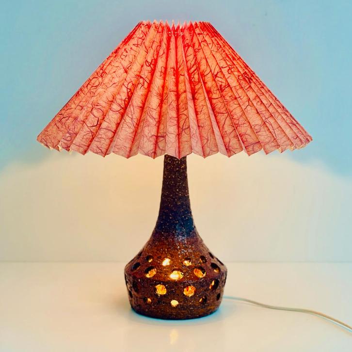 vintage keramiek LAMP Deens MidCentury vaas lamp lampvoet, Huis en Inrichting, Lampen | Tafellampen, Gebruikt, Minder dan 50 cm
