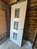 Binnendeur met glas 90x232 cm, Doe-het-zelf en Verbouw, Ophalen, Gebruikt, 80 tot 100 cm, 215 cm of meer