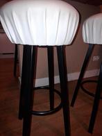 Witte barkrukken 80 cm hoog, Ophalen, Met voetsteun, 60 tot 90 cm, Leer