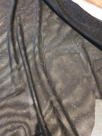 Glittermesh zwart met zilver glitter beschikbaar voor biedingen