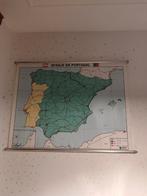 Grote kaart van Spanje en Portugal, Antiek en Kunst, Antiek | Schoolplaten, Ophalen of Verzenden, Aardrijkskunde