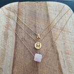 Kettinkjes letter initiaal staal initial necklace ketting, Ophalen of Verzenden, Zo goed als nieuw