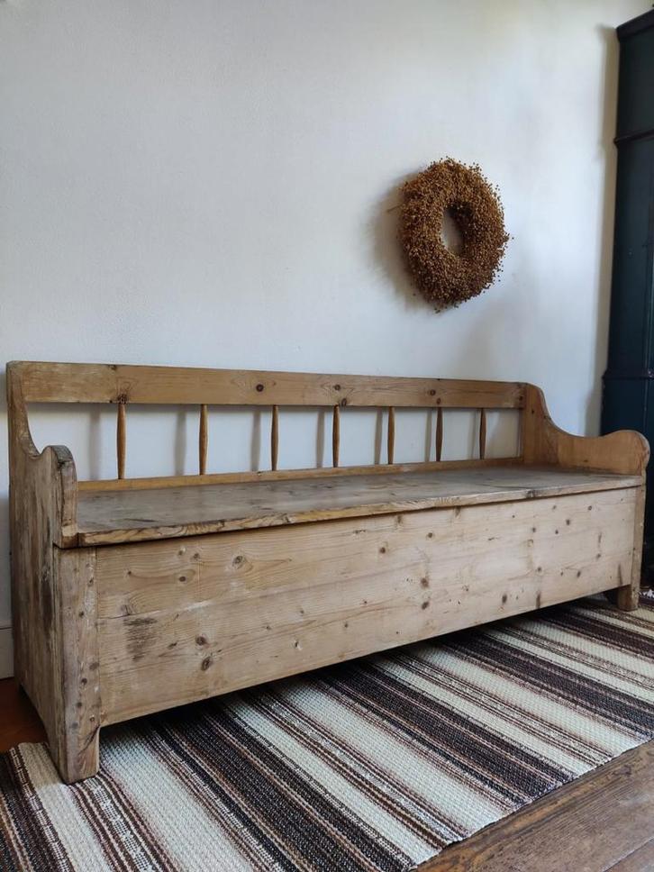 Antieke Zweedse klepbank (kökssoffa)., Antiek en Kunst, Antiek | Meubels | Stoelen en Banken, Ophalen