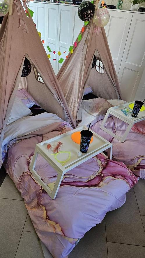 Tipitentjes huren voor een slaapfeestje, Hobby en Vrije tijd, Feestartikelen | Verhuur, Nieuw, Ophalen