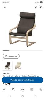 Nette Ikea Poang Leer kleur donker bruin., Huis en Inrichting, Stoelen, Ophalen, Gebruikt, Bruin, Leer