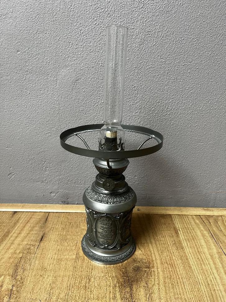 olielamp Carl Spitzweg op tinnen voet, Antiek en Kunst, Antiek | Lampen, Ophalen of Verzenden