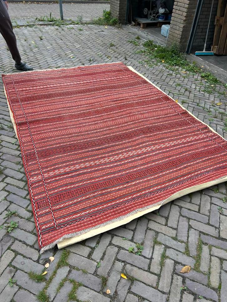 Wollen Kelim Tapijt 200x300 - Reinigen Nodig, Huis en Inrichting, Stoffering | Tapijten en Kleden, Gebruikt, 200 cm of meer, Rechthoekig