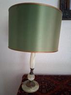 Tafellamp, natuursteen marmer/onyx, vintage, Huis en Inrichting, Lampen | Lampenkappen, Ophalen, Gebruikt, Rond, Minder dan 25 cm