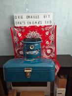 Petrolblauw keuken EMAILLE uit OPA'S EN OMA'S TIJD, Antiek en Kunst, Antiek | Emaille, Ophalen of Verzenden