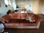 Cognac leren tweezitsbank, Huis en Inrichting, Banken | Bankstellen, Ophalen, Gebruikt, Minder dan 75 cm, 150 tot 200 cm