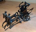 Bronzen Romeinse strijdwagen 2 paarden en gladiator, Antiek en Kunst, Antiek | Koper en Brons, Ophalen of Verzenden