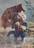 dl 1968 Diehle pop Pussy onder paraplu in de regen, Verzenden, 1960 tot 1980, Gelopen, Overige thema's